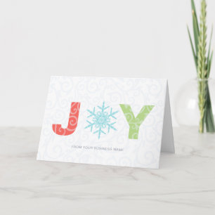 Joy Snowflake Modern Corporate Business Holiday Card