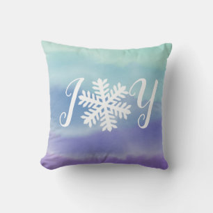 Joy Snowflake Throw Pillow