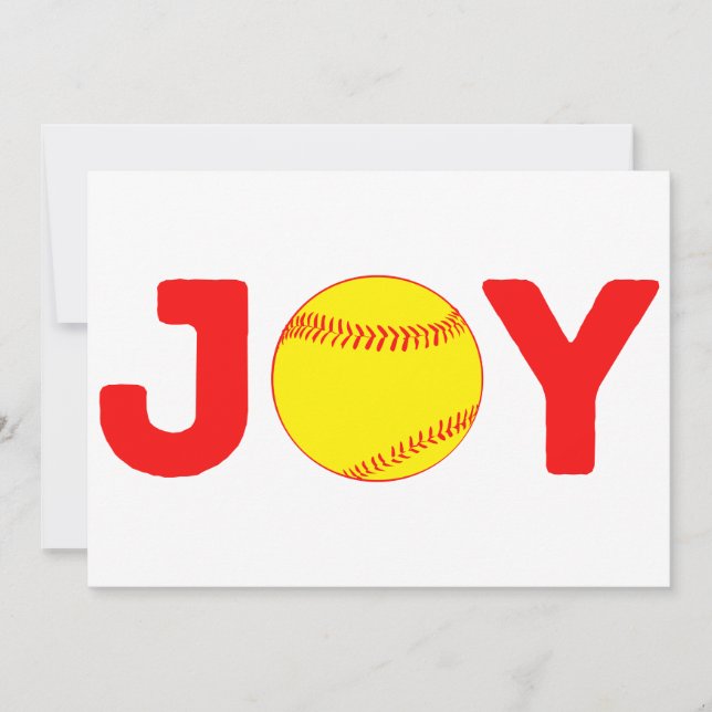 Joy Softball Flat Holiday Card (Front)