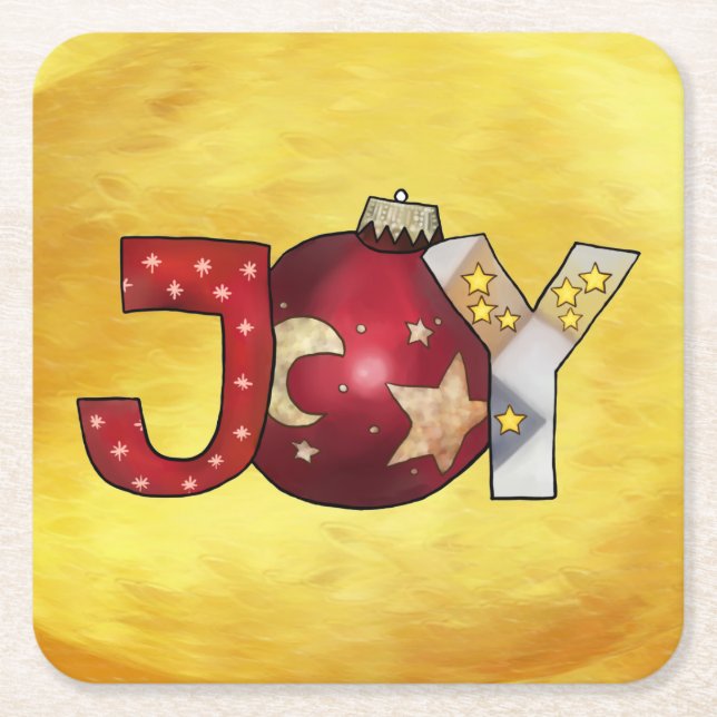 Joy  square paper coaster (Front)