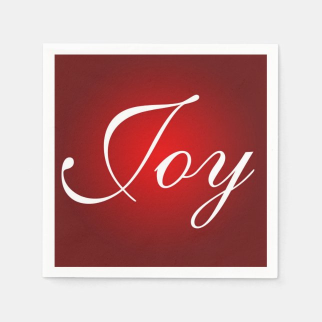 Joy This Christmas Red White Holiday Colours Napkin (Front)