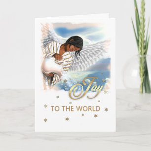 Joy to the World. Afro Angel Christmas Cards