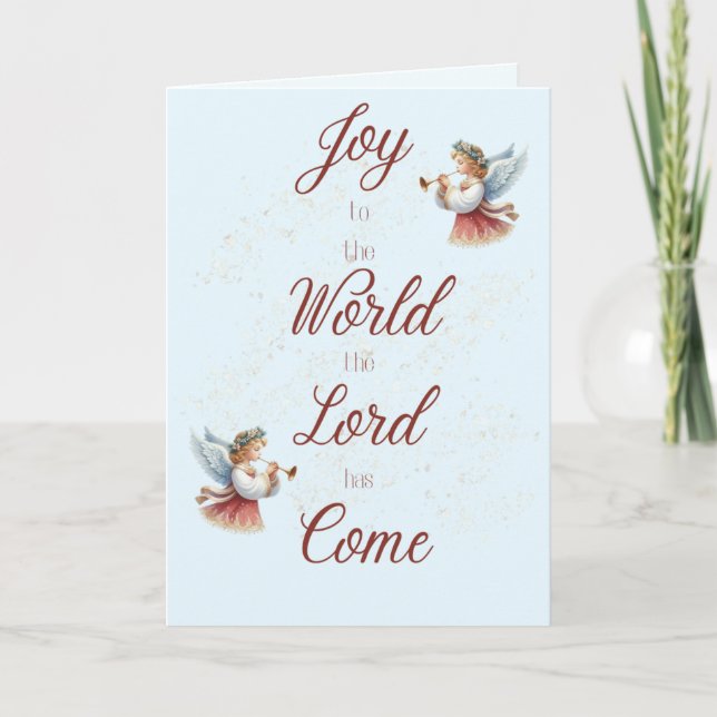 Joy to the World Angels Christmas Card (Front)