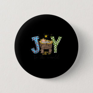 Joy To The World Baby Jesus Christmas Nativity Sce 6 Cm Round Badge