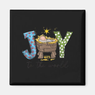Joy To The World Baby Jesus Christmas Nativity Sce Magnet