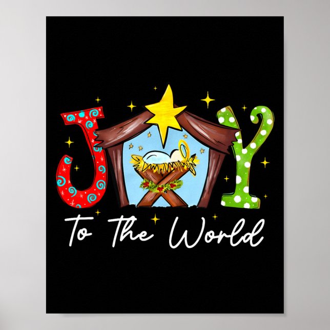 Joy To The World Baby Jesus Christmas Nativity Sce Poster (Front)