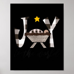 Joy To The World Baby Jesus In The Manger Christma Poster