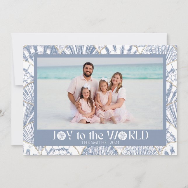 Joy to the World - Beach  Holiday Card (Front)