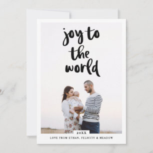 Joy To The World   Bold Modern Minimalistic Photo Holiday Card