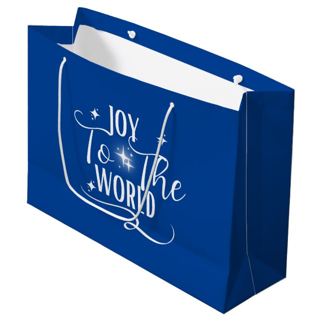 Joy To The World Carol Large Gift Bag (Front Angled)