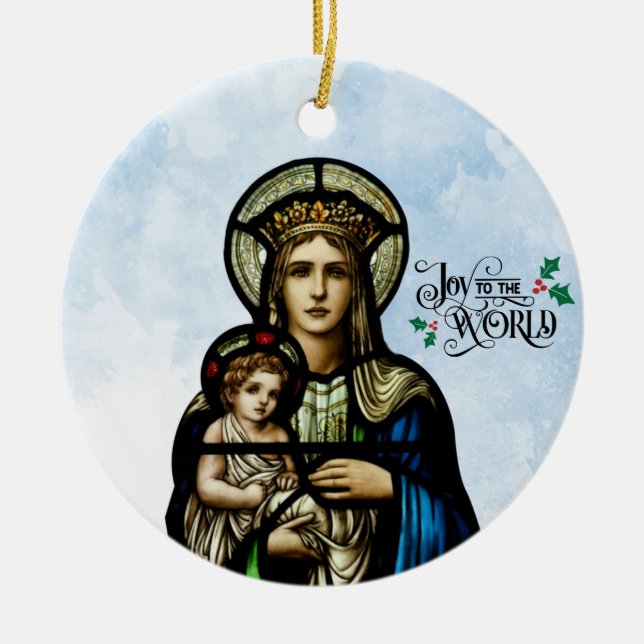 Joy To The World Ceramic Ornament (Front)