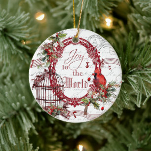 Joy to the world ceramic ornament