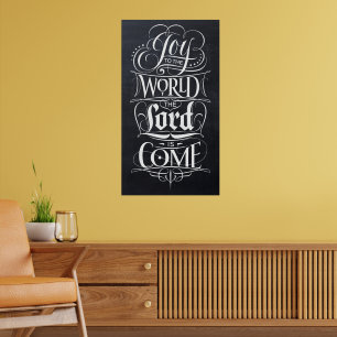 Joy to the World Christian Christmas Black Chalk Poster