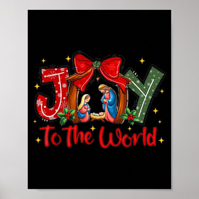 Joy To The World Christian Christmas Coquette Oh H Poster (Front)