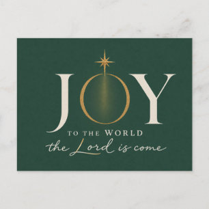 JOY TO THE WORLD Christian Christmas Holiday Postcard