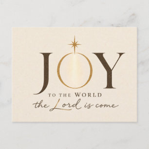 JOY TO THE WORLD Christian Christmas Holiday Postcard