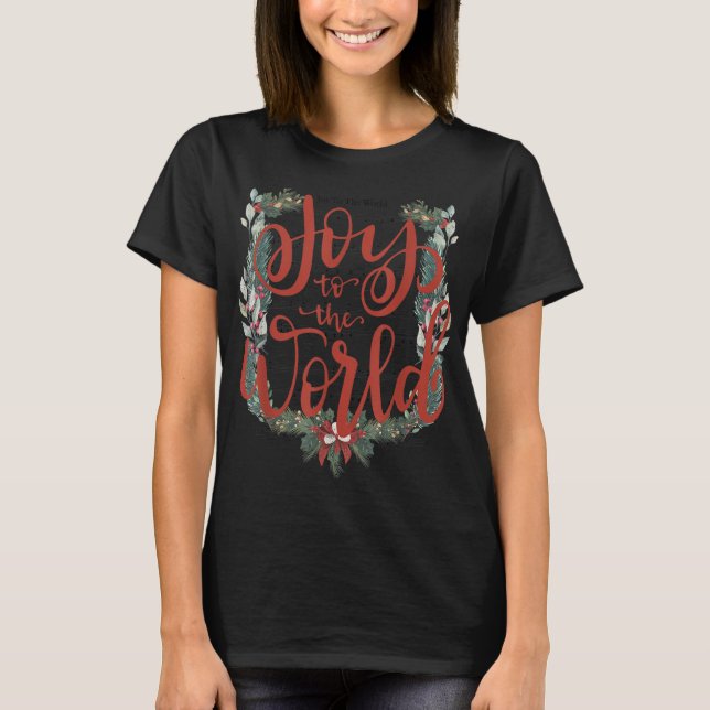 Joy-To-The-World Christian Christmas Jesus Birth M T-Shirt (Front)