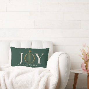 JOY TO THE WORLD   Christian Christmas Lumbar Cushion