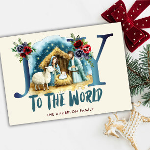 Joy To The World Christian Religious Christmas Holiday Card
