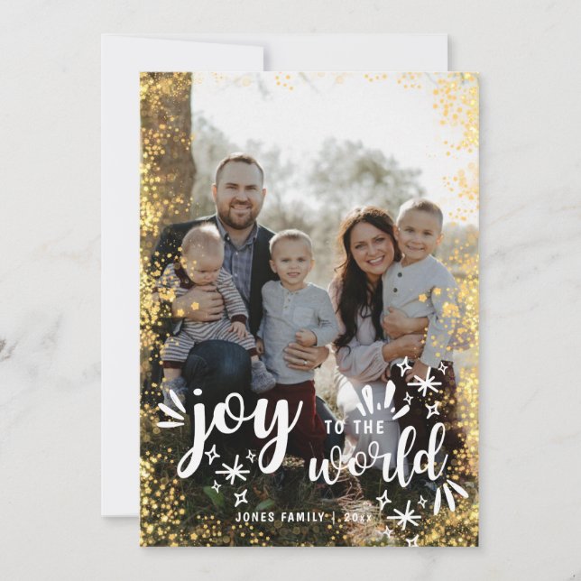 Joy to The World Christmas Card Holiday Card (Front)