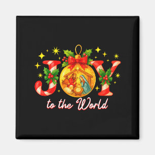 Joy To The World Christmas Christian Nativity  Magnet