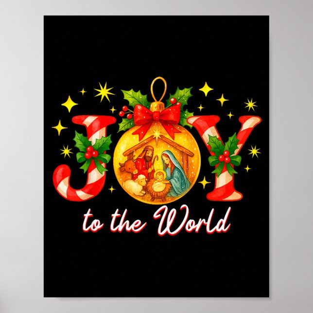 Joy To The World Christmas Christian Nativity  Poster (Front)