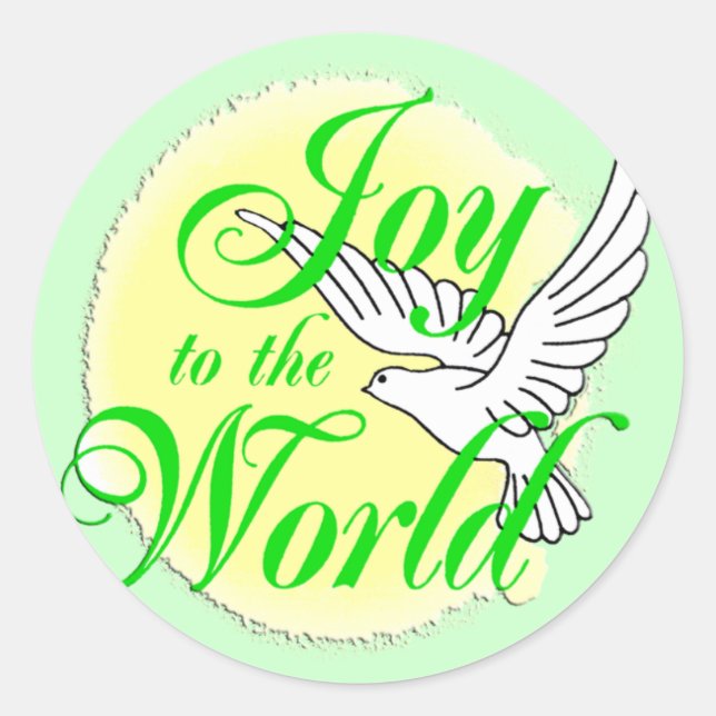 Joy to the World Christmas Classic Round Sticker (Front)