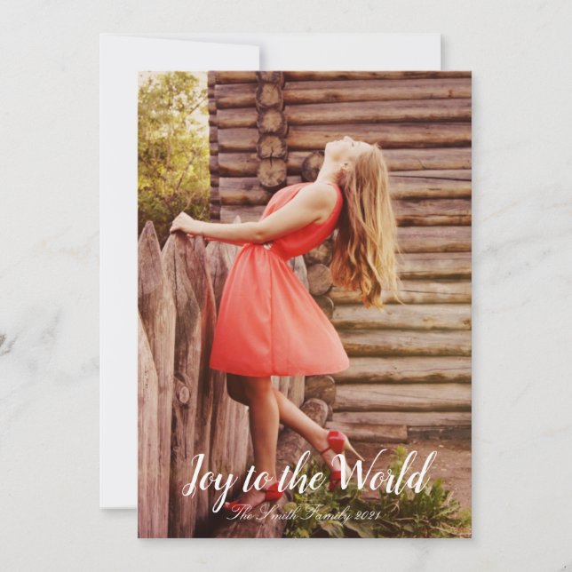 Joy To the World Christmas Customisable Holiday Card (Front)
