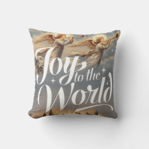 Joy to the World Christmas Design Cushion