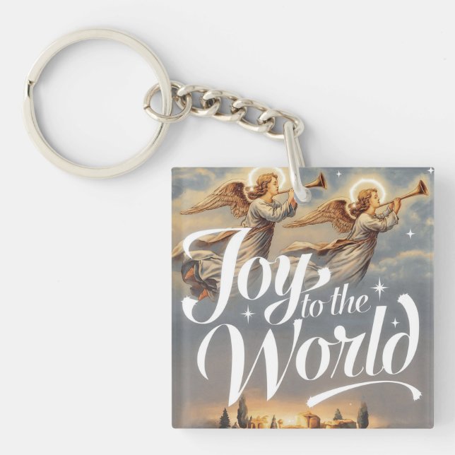 Joy to the World Christmas Design  Key Ring (Front)