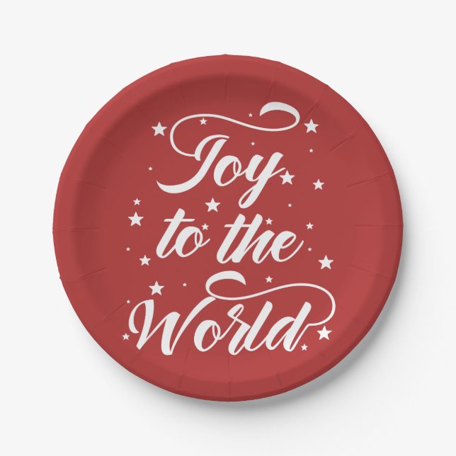 joy to the world Christmas Paper Plate (Front)