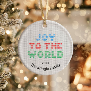 Joy To The World Christmas Photo Ceramic Ornament