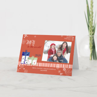 JOY TO THE WORLD Christmas Photo Holiday Card