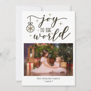 Joy To The World Christmas Photo Personalised Name