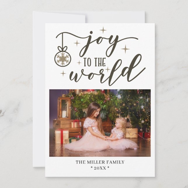 Joy To The World Christmas Photo Personalised Name (Front)