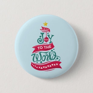 Joy to the World Christmas Quote Typography 6 Cm Round Badge