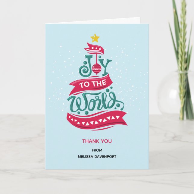 Joy to the World Christmas Quote Typography Holiday Card (Front)