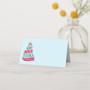 Joy to the World Christmas Quote Typography Place Card
