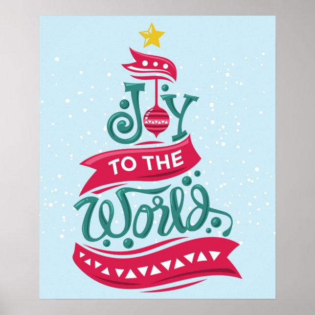 Joy to the World Christmas Quote Typography Poster (Front)