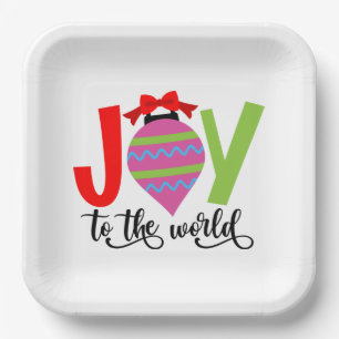 Joy to the World Christmas Song Paper Plate