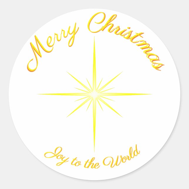 Joy To The World Christmas Star Classic Round Sticker (Front)