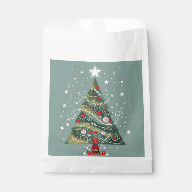 Joy to the world Christmas tree Favour Bag (Front)