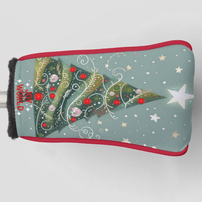 Joy to the world Christmas tree Golf Head Cover (Front)