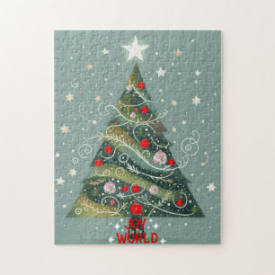 Joy to the world Christmas tree Jigsaw Puzzle