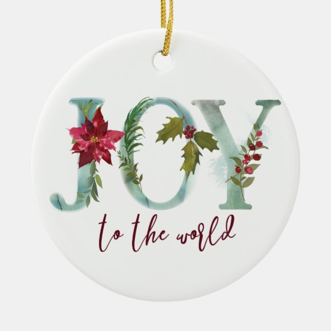 Joy to the world christmas tree ornament (Front)