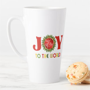 Joy to the World Christmas Wreath Latte Mug