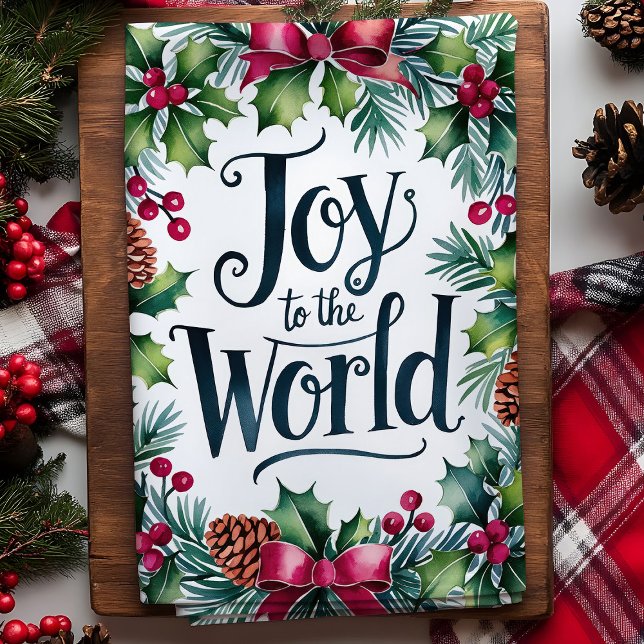 Joy to the World Christmas Wreath Tea Towel (Creator Uploaded)