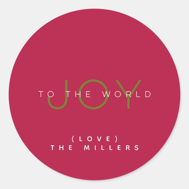 Joy To The World Classic Round Sticker (Front)