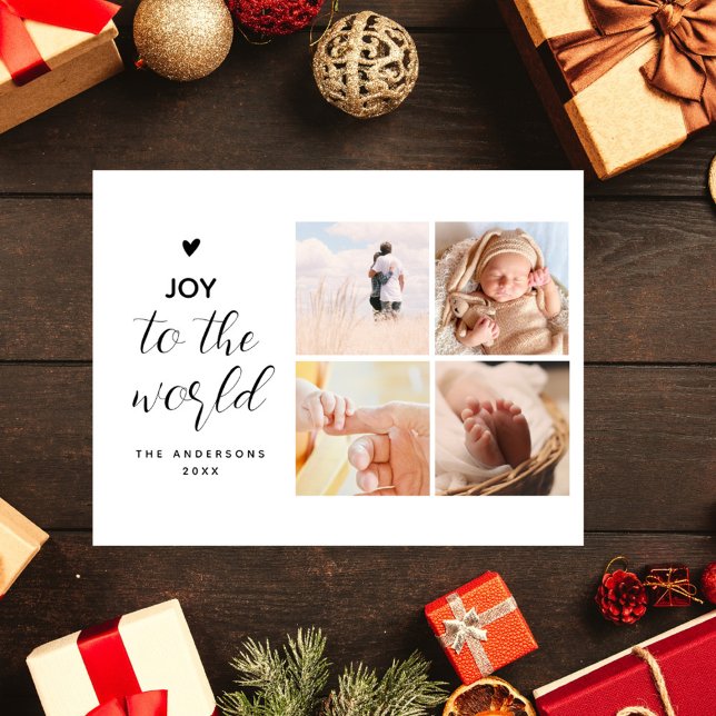 Joy To The World Collage Christmas Four Photos Postcard (Creator Uploaded)