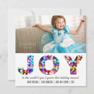 Joy to the World Colourful Sparkly Holiday Photo